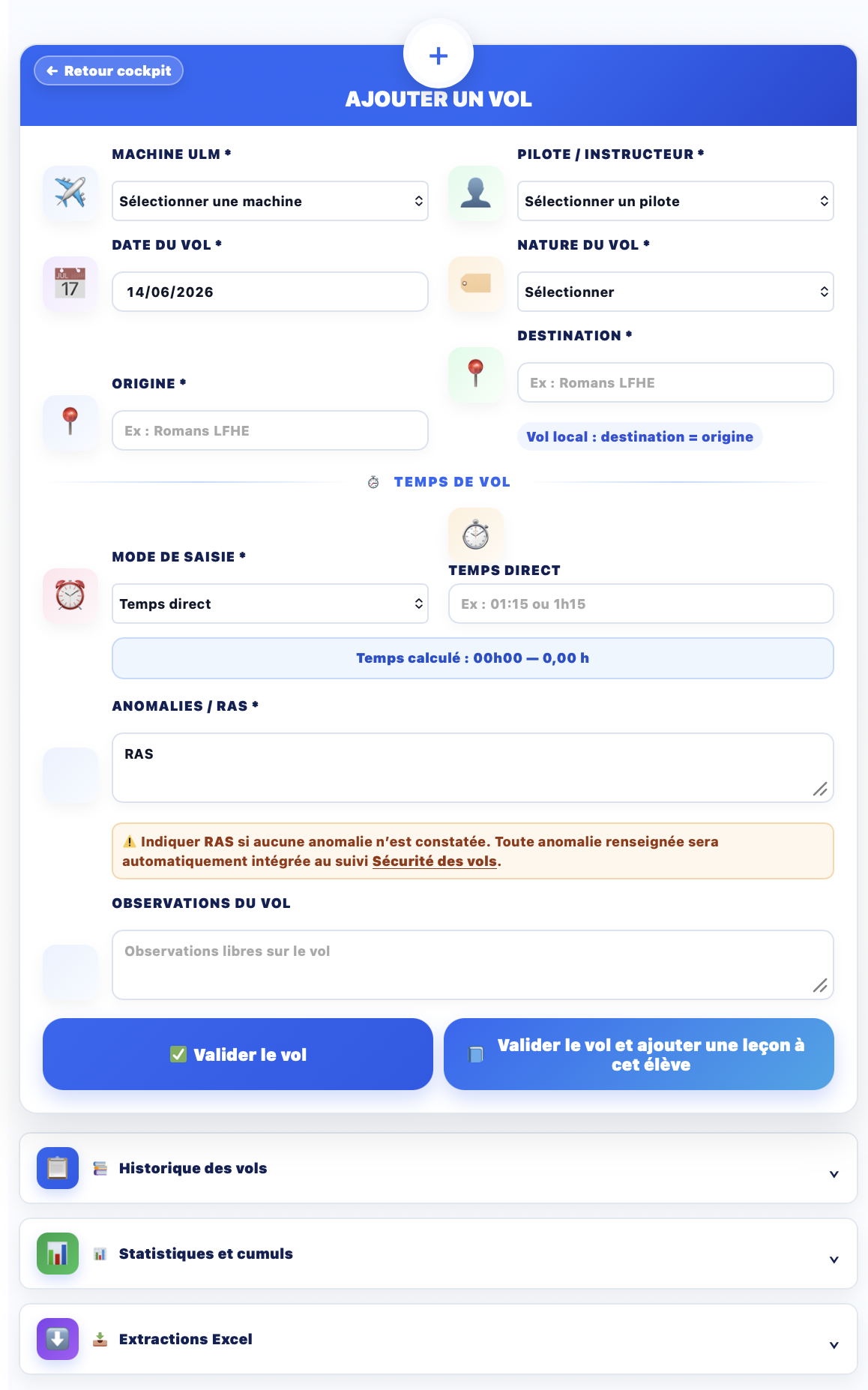 Carnet de route SafyFly